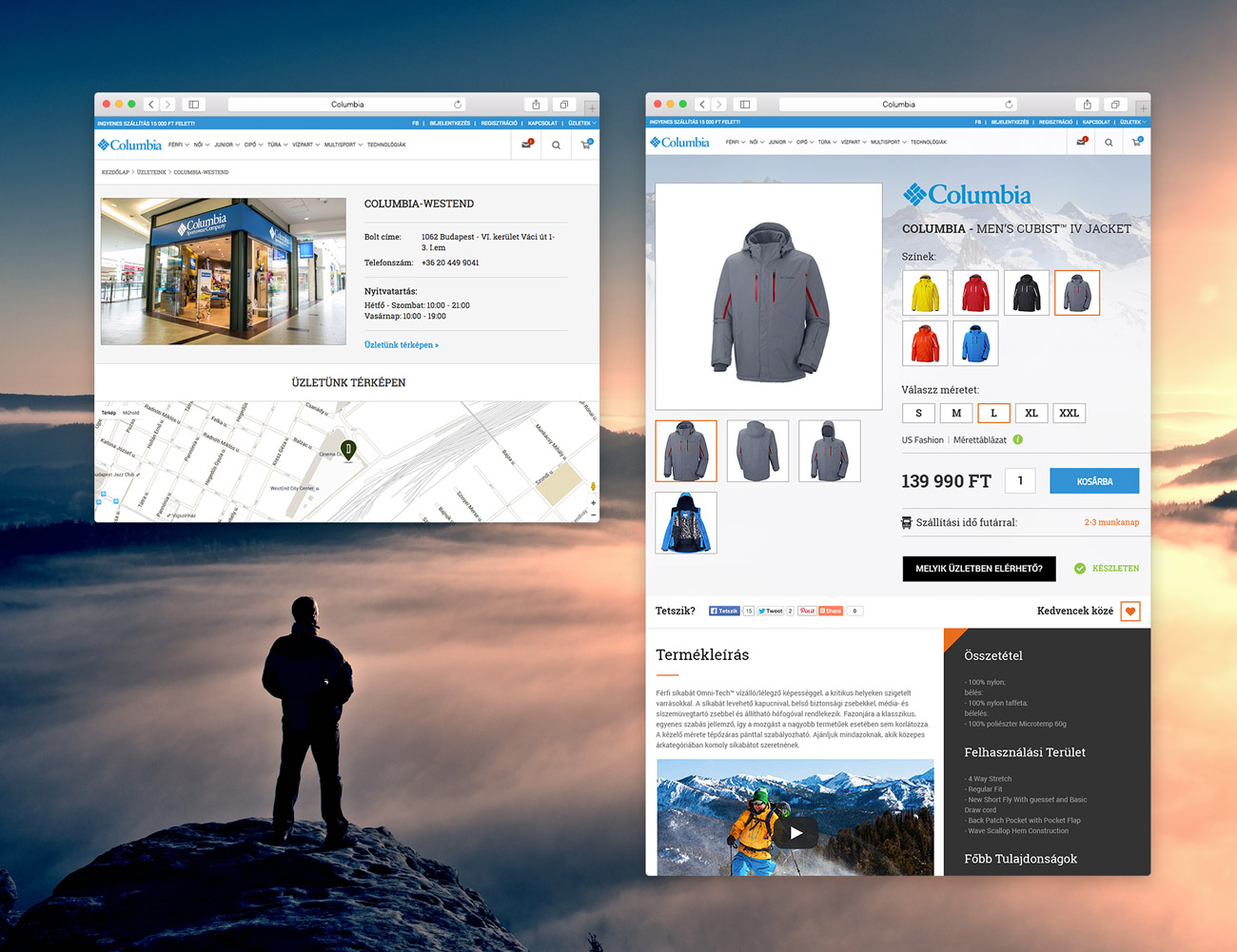 Columbia webshop