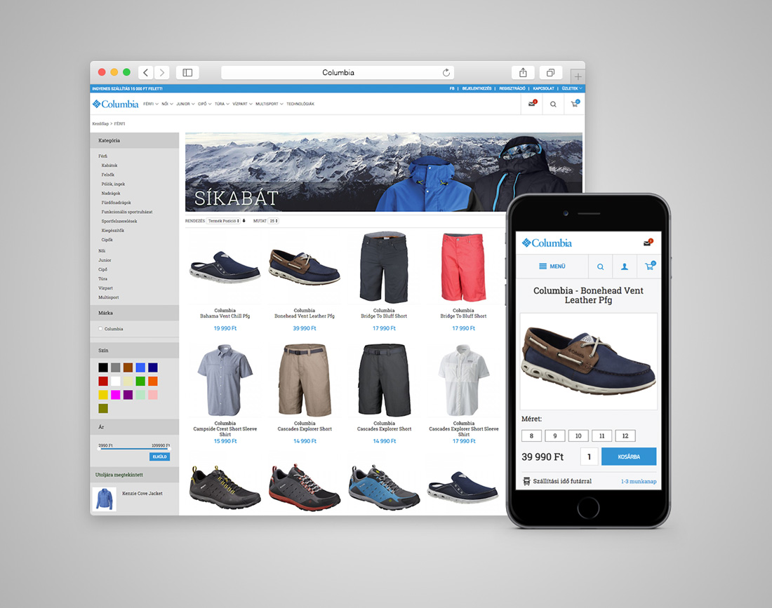 Columbia webshop