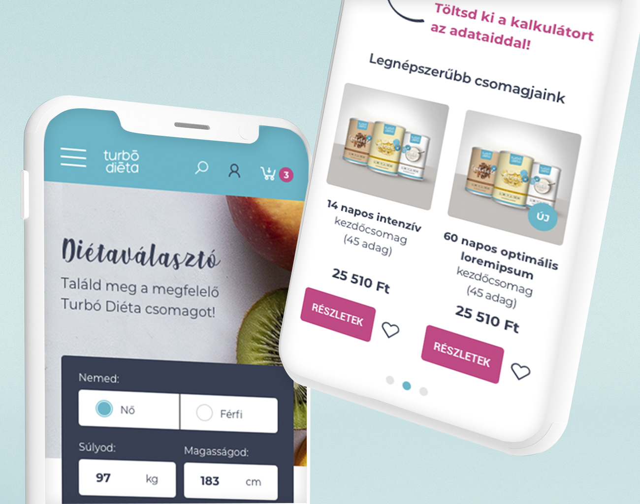 Turbó Diéta UX /UI tervezés