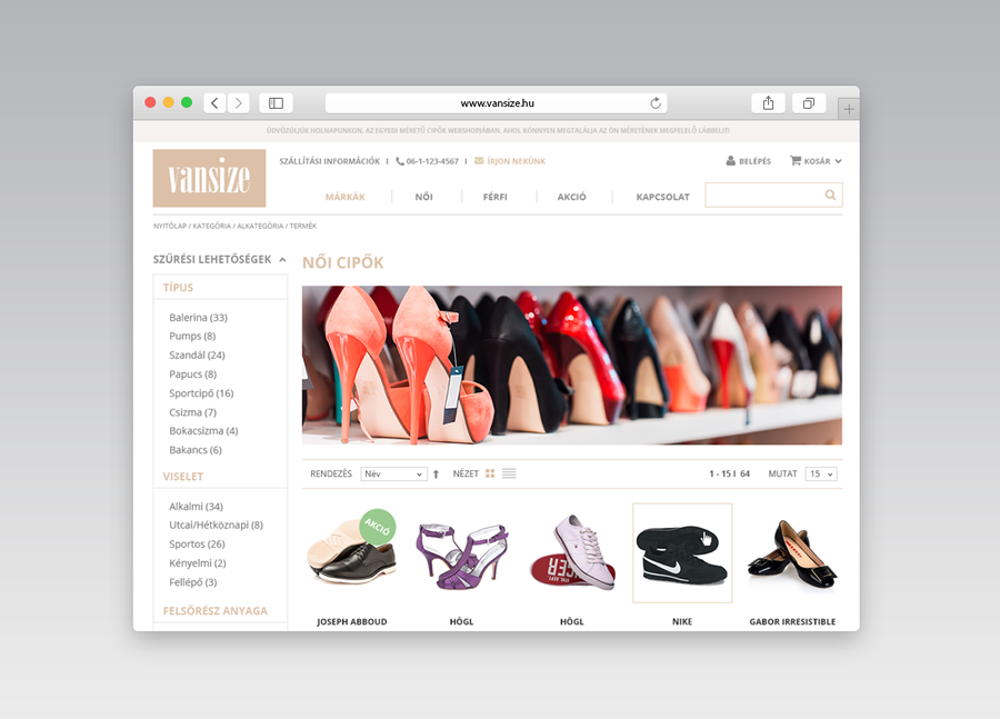 Vansize webshop