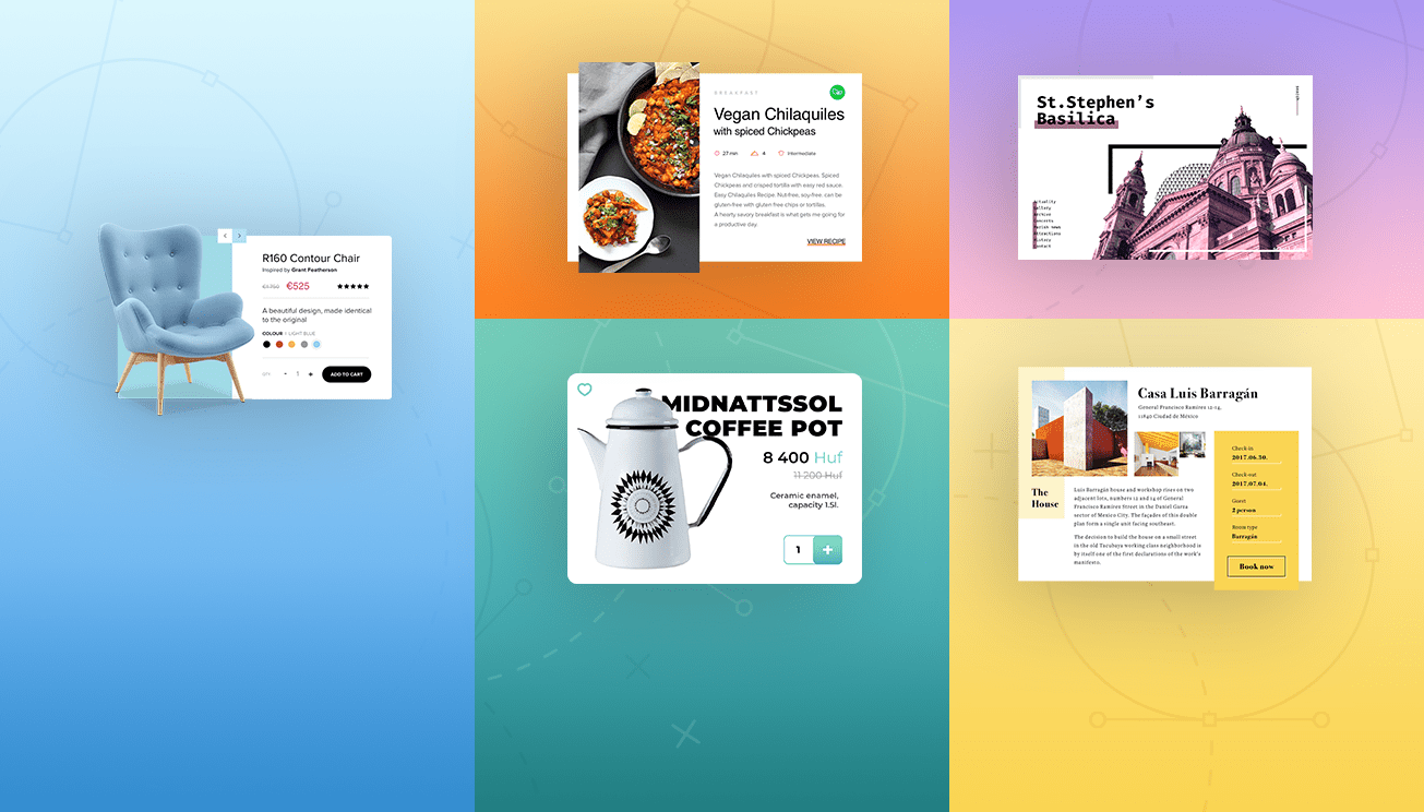 User inteface ötletek, inspirációk és tanulmányrajzok az OANDER csapatától
